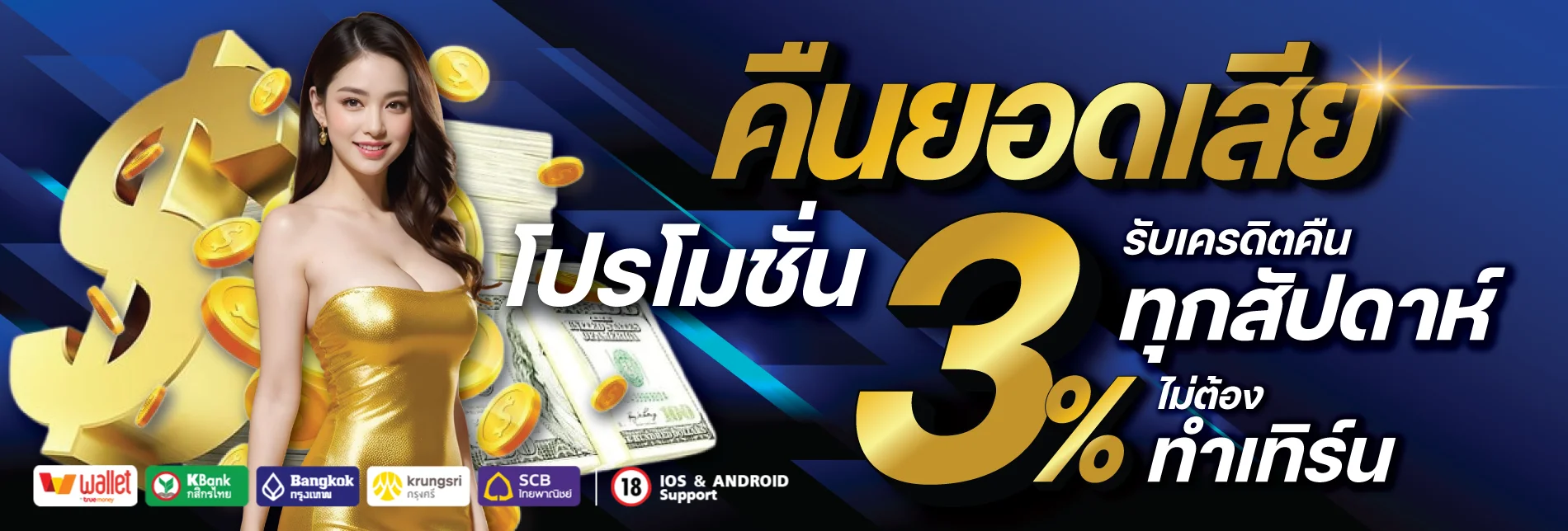 โปรโมชั่น LUXURWYNN โบนัสสมาชิกใหม่ คืนยอดเสีย